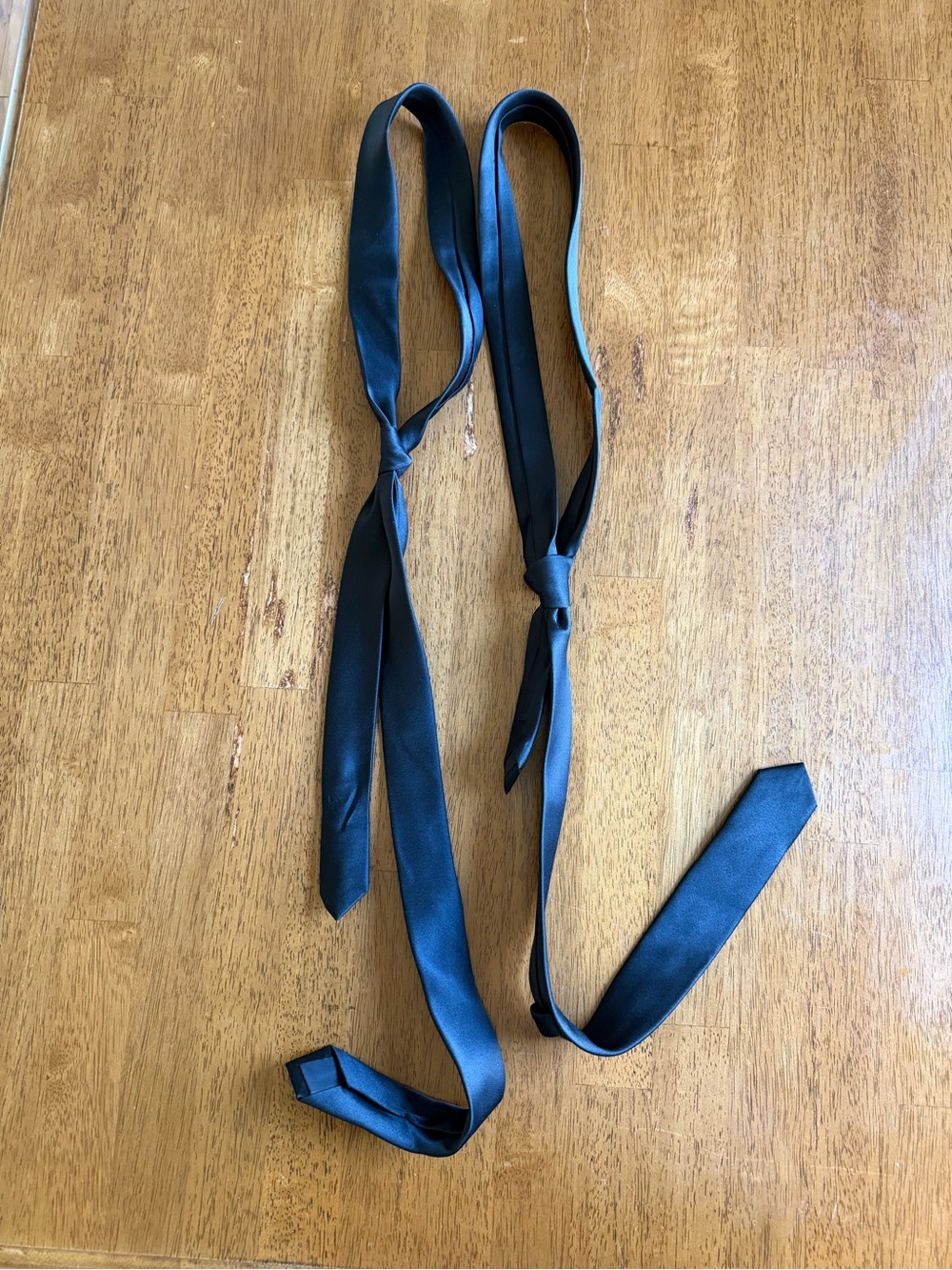 Elegant Black Satin Long Neck Ties
